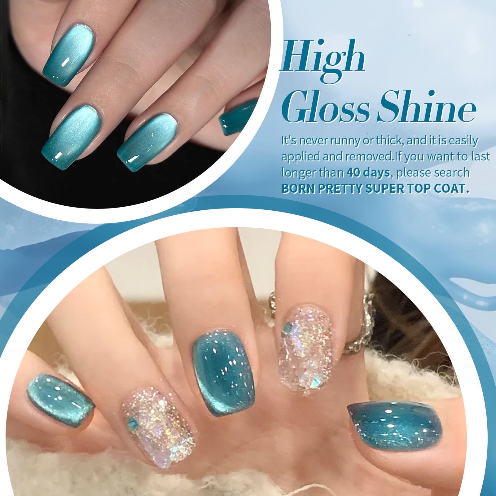 6 Colors Blue Lover Cat Magnetic Gel Polish Set 7ml Gel Nail Polish BORN PRETTY 