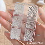 6 Grids Round Stainless Steel Beads Nail Decoration Nail Decoration No Brand 03 