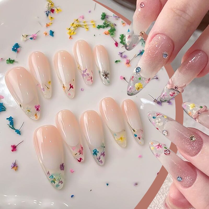 DIY Small Dried Flowers Nail Decoration Nail Decoration No Brand 