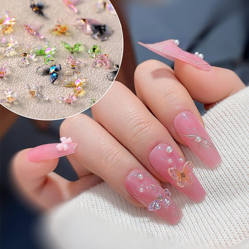 20pcs Ice Transparent Butterflies 3D Nail Decorations Nail Decoration No Brand 