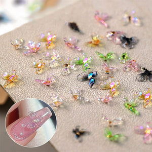 20pcs Ice Transparent Butterflies 3D Nail Decorations Nail Decoration No Brand 