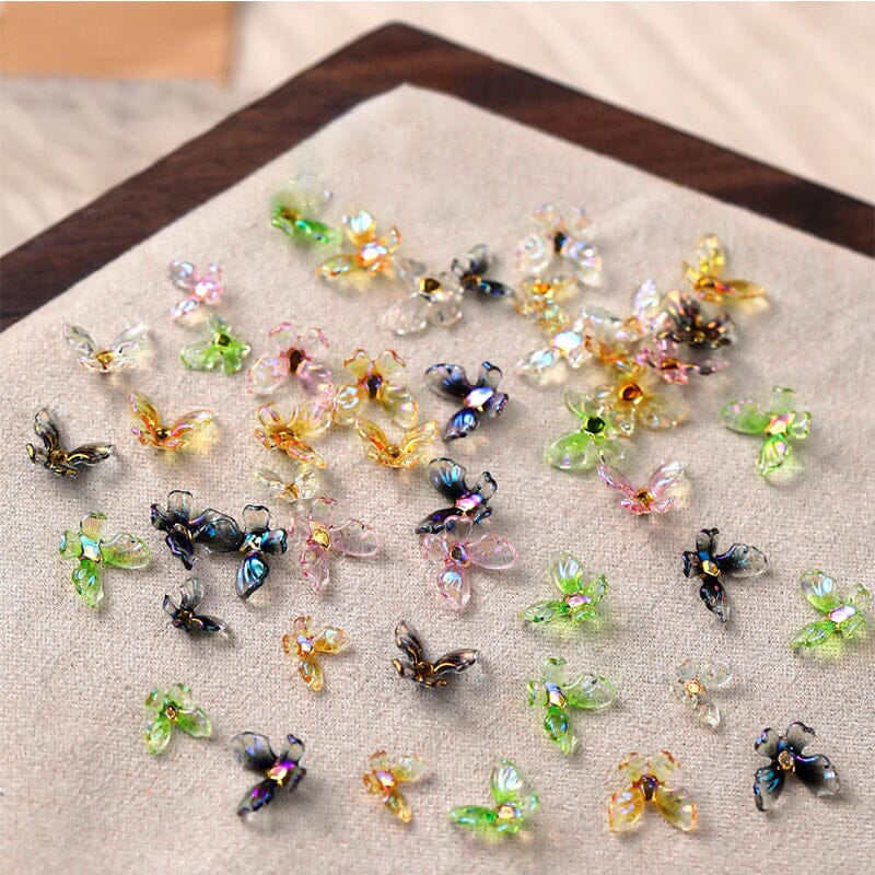 20pcs Ice Transparent Butterflies 3D Nail Decorations Nail Decoration No Brand 