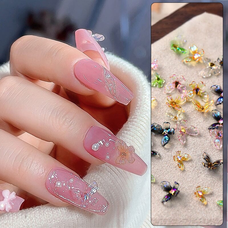 20pcs Ice Transparent Butterflies 3D Nail Decorations Nail Decoration No Brand 