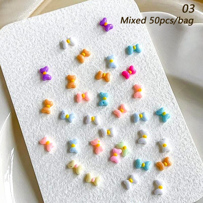 50pcs Resin Ice Transparent Bowknot 3D Nail Decorations Nail Decoration No Brand 03 