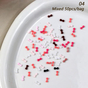 50pcs Resin Ice Transparent Bowknot 3D Nail Decorations Nail Decoration No Brand 04 