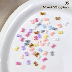50pcs Resin Ice Transparent Bowknot 3D Nail Decorations Nail Decoration No Brand 05 
