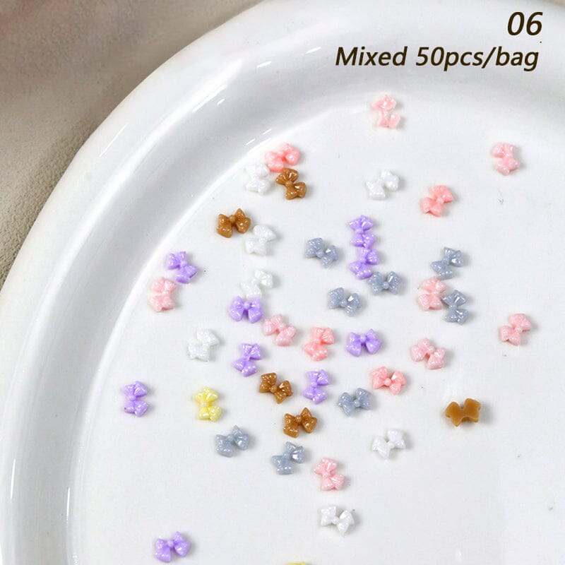 50pcs Resin Ice Transparent Bowknot 3D Nail Decorations Nail Decoration No Brand 06 