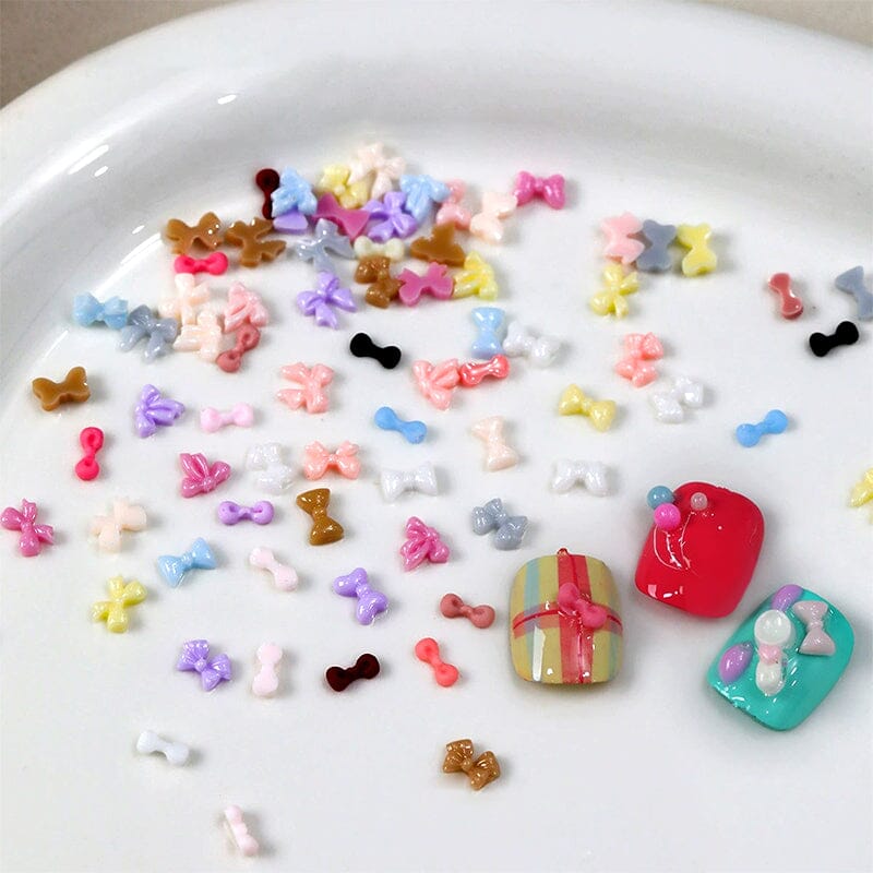 50pcs Resin Ice Transparent Bowknot 3D Nail Decorations Nail Decoration No Brand 