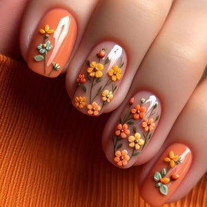 White Yellow Daisy Flowers 5D Nail Stickers 5D-K350 Nail Sticker No Brand 