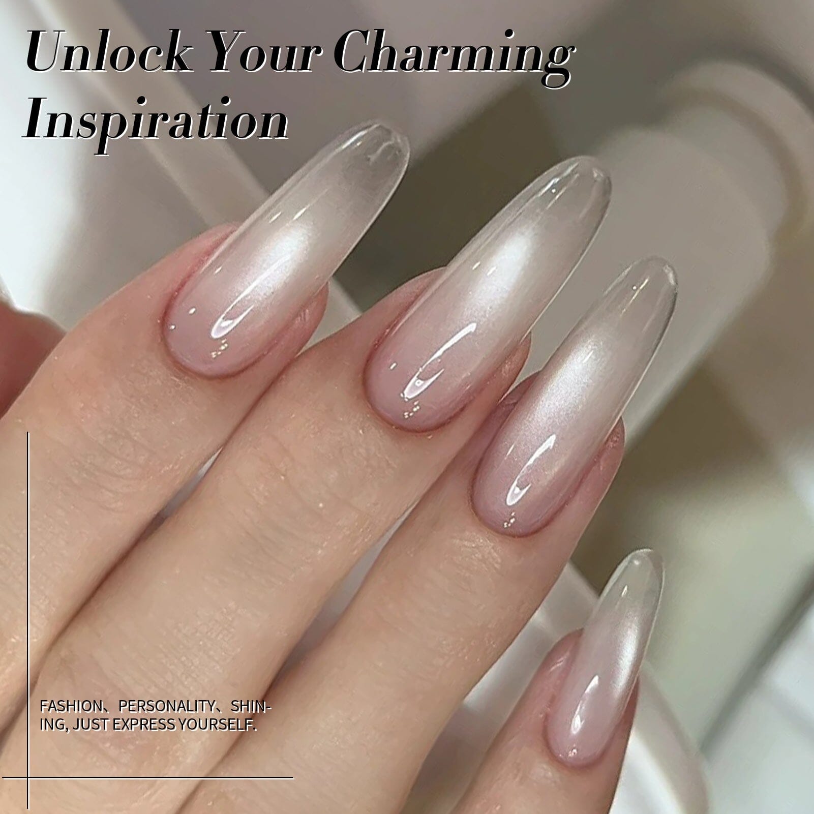 White Cat Magnetic Gel Polish MY77 Flowing Light White 15ml Gel Nail Polish BORN PRETTY 