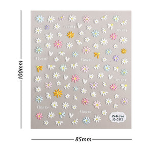 5D Embossed Flowers Nail Sticker Nail Sticker No Brand 