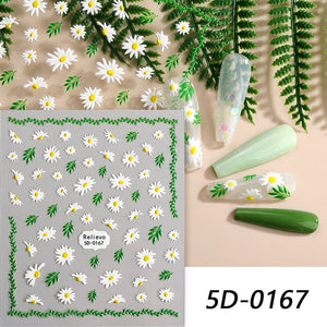 5D Embossed Flowers Nail Sticker Nail Sticker No Brand 02 