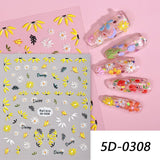 5D Embossed Flowers Nail Sticker Nail Sticker No Brand 05 
