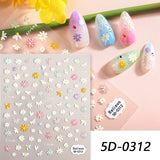 5D Embossed Flowers Nail Sticker Nail Sticker No Brand 06 