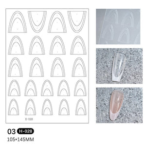 Clear French 3D Nail Stickers H-028 Nail Sticker No Brand 
