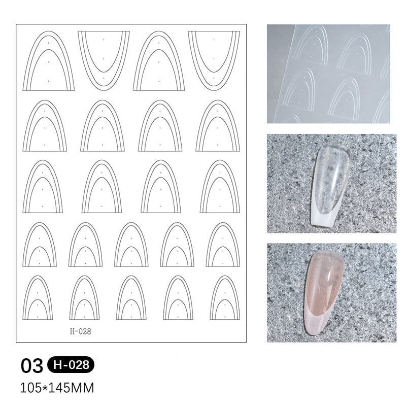 Clear French 3D Nail Stickers H-028 Nail Sticker No Brand 
