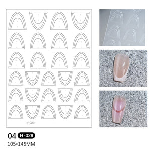 Clear French 3D Nail Stickers H-029 Nail Sticker No Brand 