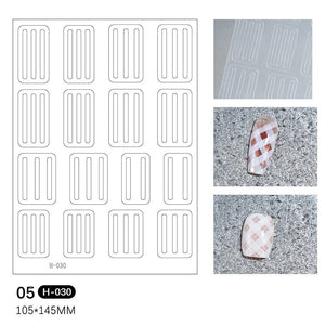 Clear Lines 3D Nail Stickers H-030 Nail Sticker No Brand 