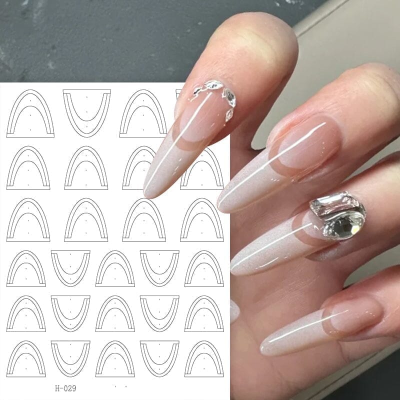 Clear Lace French 3D Nail Stickers H-026 Nail Sticker No Brand 