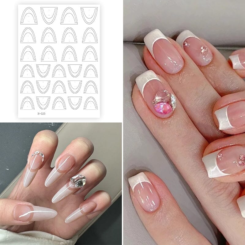 Clear Lace French 3D Nail Stickers H-027 Nail Sticker No Brand 