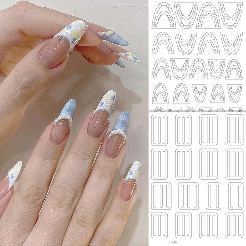 Clear French 3D Nail Stickers H-029 Nail Sticker No Brand 