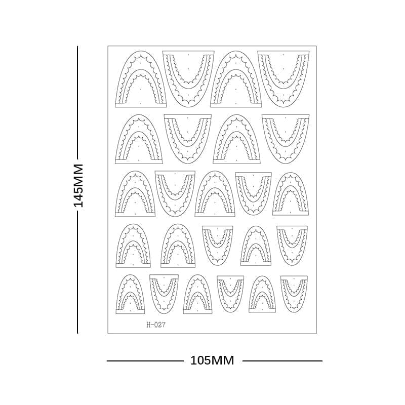 Clear Lace French 3D Nail Stickers H-026 Nail Sticker No Brand 