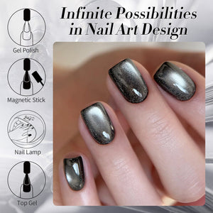 Black Cat Magnetic Gel Polish MY248 Black Pearl 15ml Gel Nail Polish BORN PRETTY 