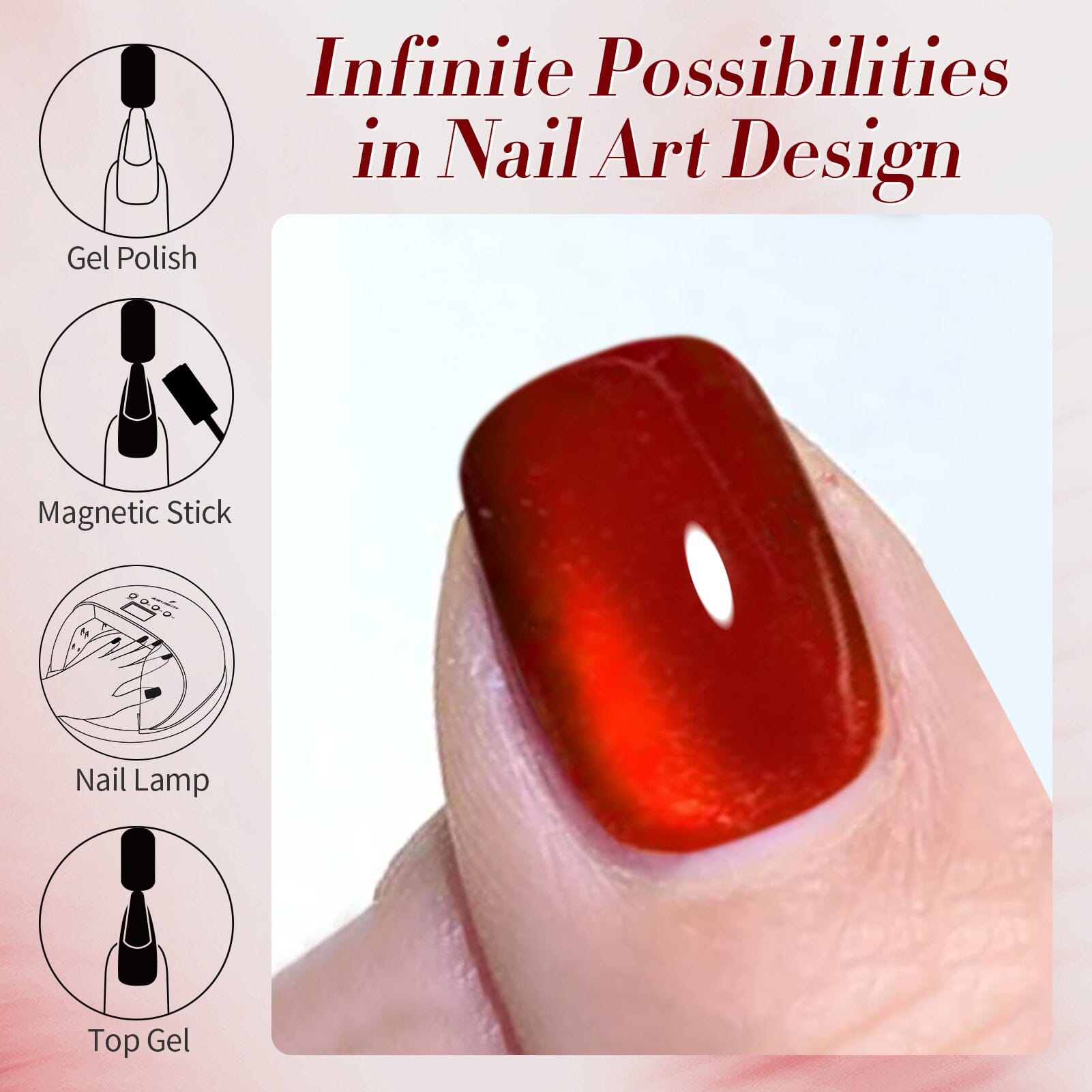Red Glass Cat Magnetic Gel Polish MY249 Artisan 15ml Gel Nail Polish BORN PRETTY 