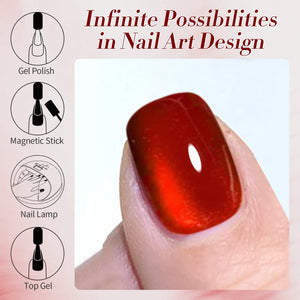 Red Glass Cat Magnetic Gel Polish MY249 Artisan 15ml Gel Nail Polish BORN PRETTY 