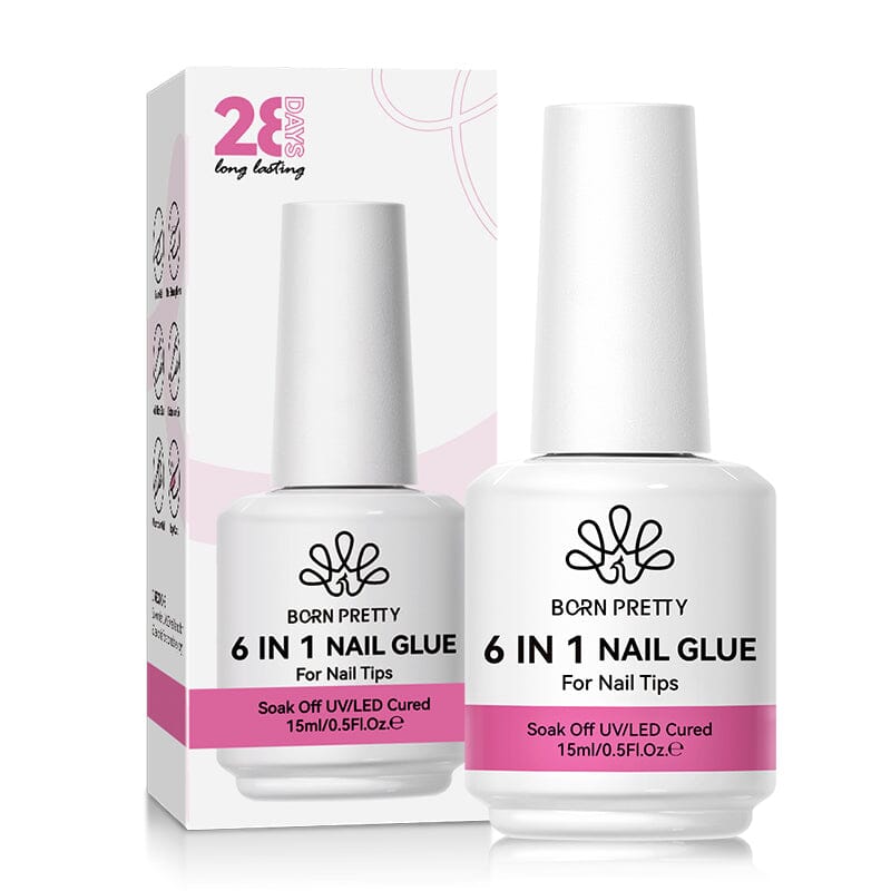6 in 1 Nail Glue Gel Polish 15ml Base & Top Coat BORN PRETTY 