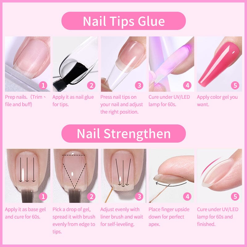 6 in 1 Nail Glue Gel Polish 15ml Base & Top Coat BORN PRETTY 