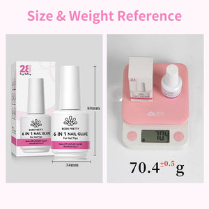 6 in 1 Nail Glue Gel Polish 15ml Base & Top Coat BORN PRETTY 