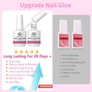6 in 1 Nail Glue Gel Polish 15ml Base & Top Coat BORN PRETTY 