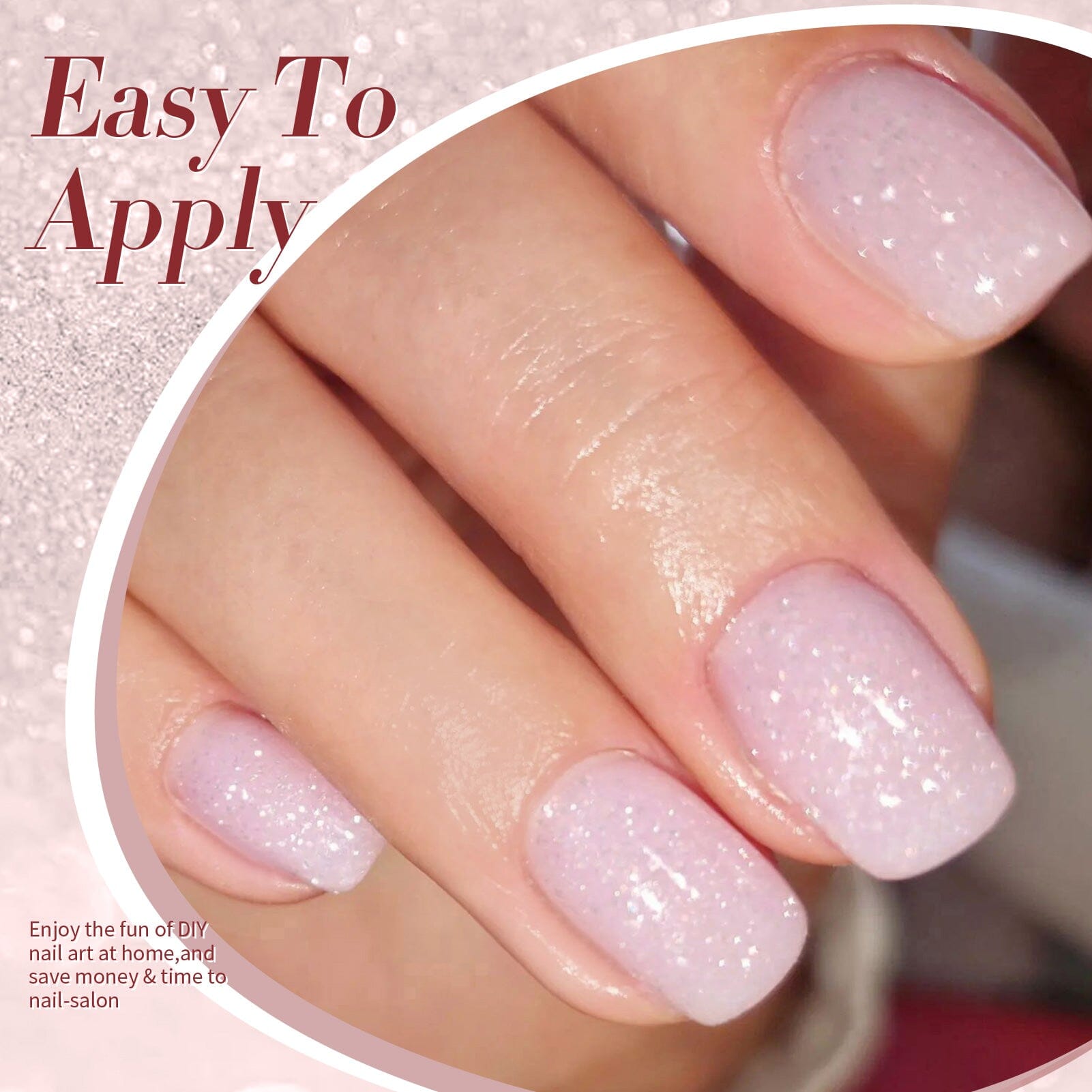 Pink Snow Glitter Jelly Gel Polish JN91 Blossom Flurry 10ml Gel Nail Polish BORN PRETTY 