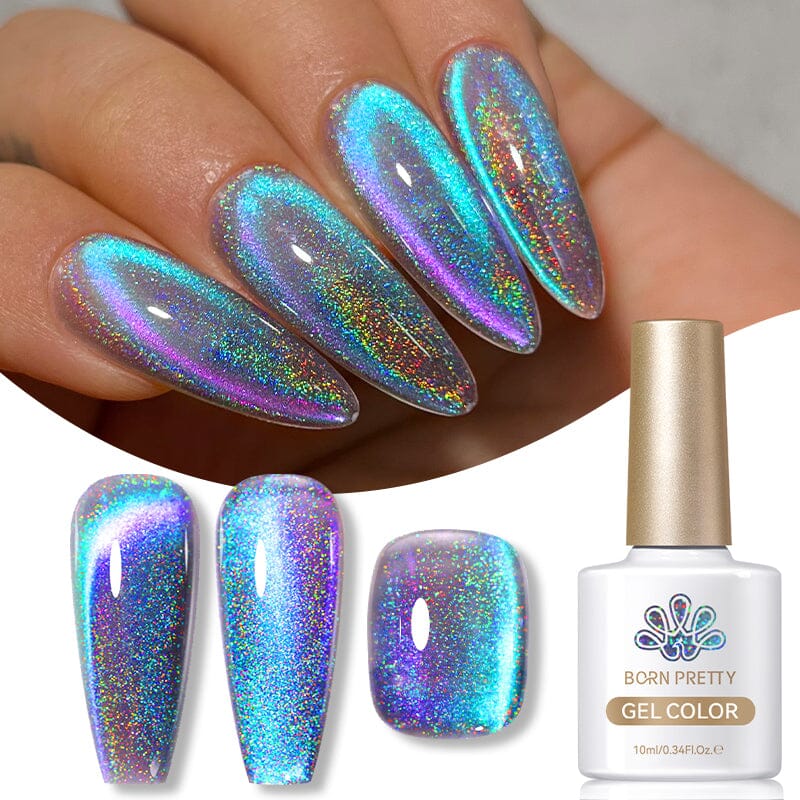 Blue Purple Holo Cat Magnetic Gel Polish MY122 Midnight 10ml Gel Nail Polish BORN PRETTY 