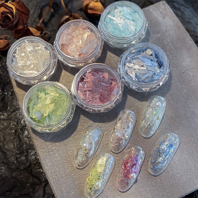 Irregular Natural Shell Pieces 3D Nail Decorations Nail Decoration No Brand 