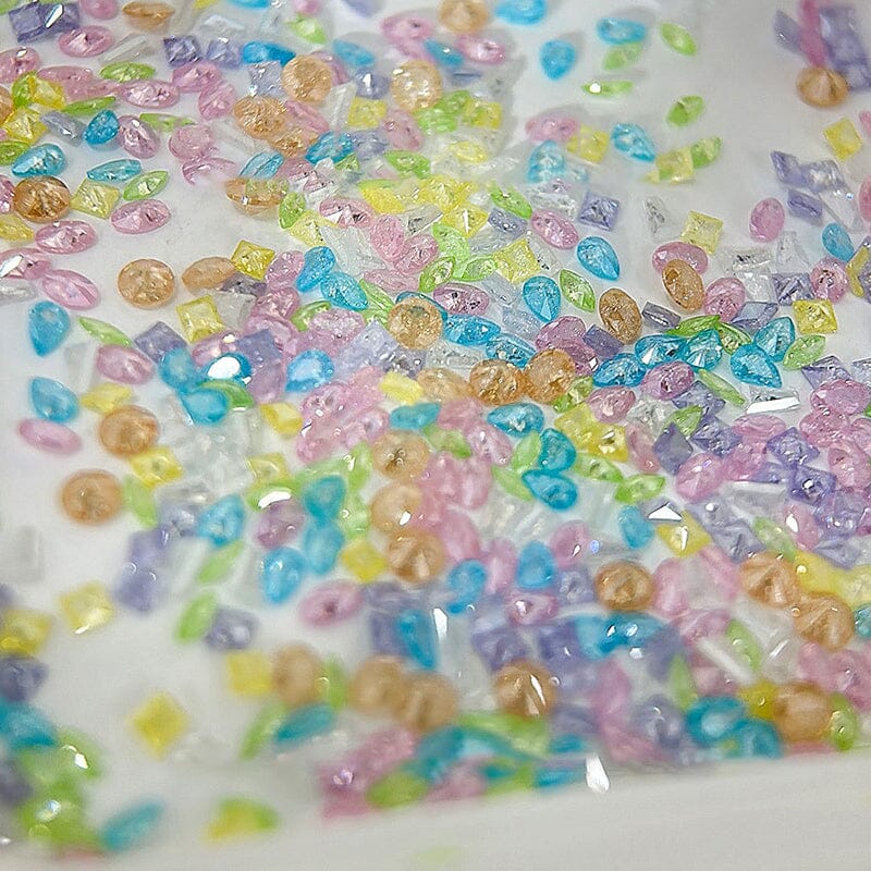 50pcs Mixed Color Broken Glass Irregular Rhinestone Nail Decorations Nail Decoration No Brand 