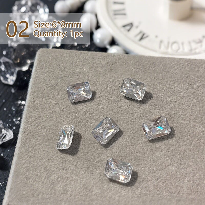 Geometric Crystal Love Heart Rhinestone Nail Decoration Nail Decoration No Brand 02 