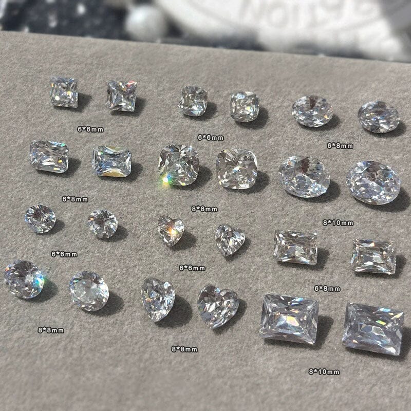 Geometric Crystal Love Heart Rhinestone Nail Decoration Nail Decoration No Brand 