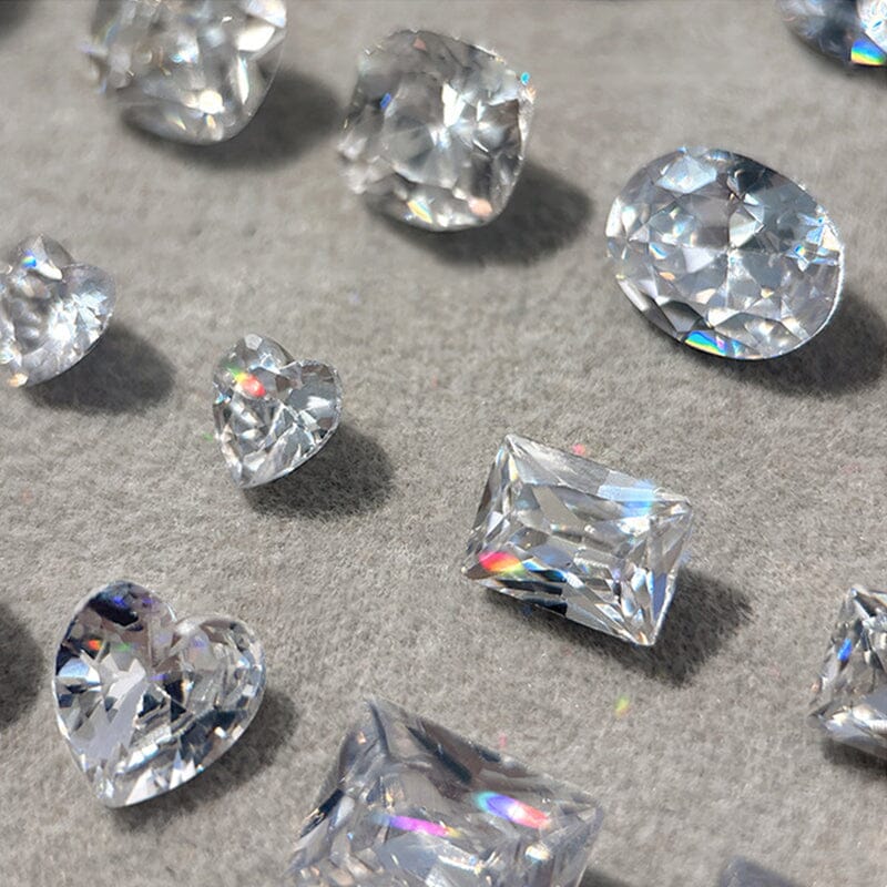 Geometric Crystal Love Heart Rhinestone Nail Decoration Nail Decoration No Brand 