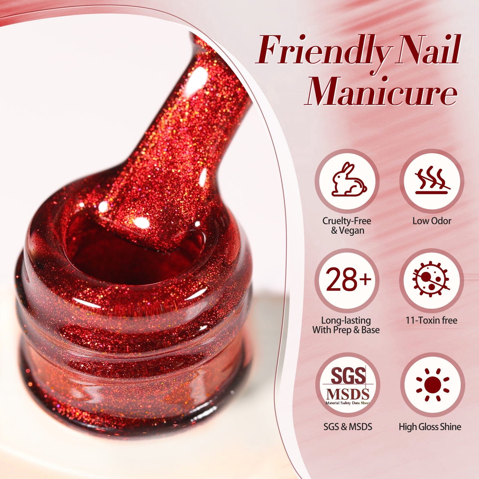 Red Pearl Cat Magnetic Gel Polish 15ml Gel Nail Polish BORN PRETTY 