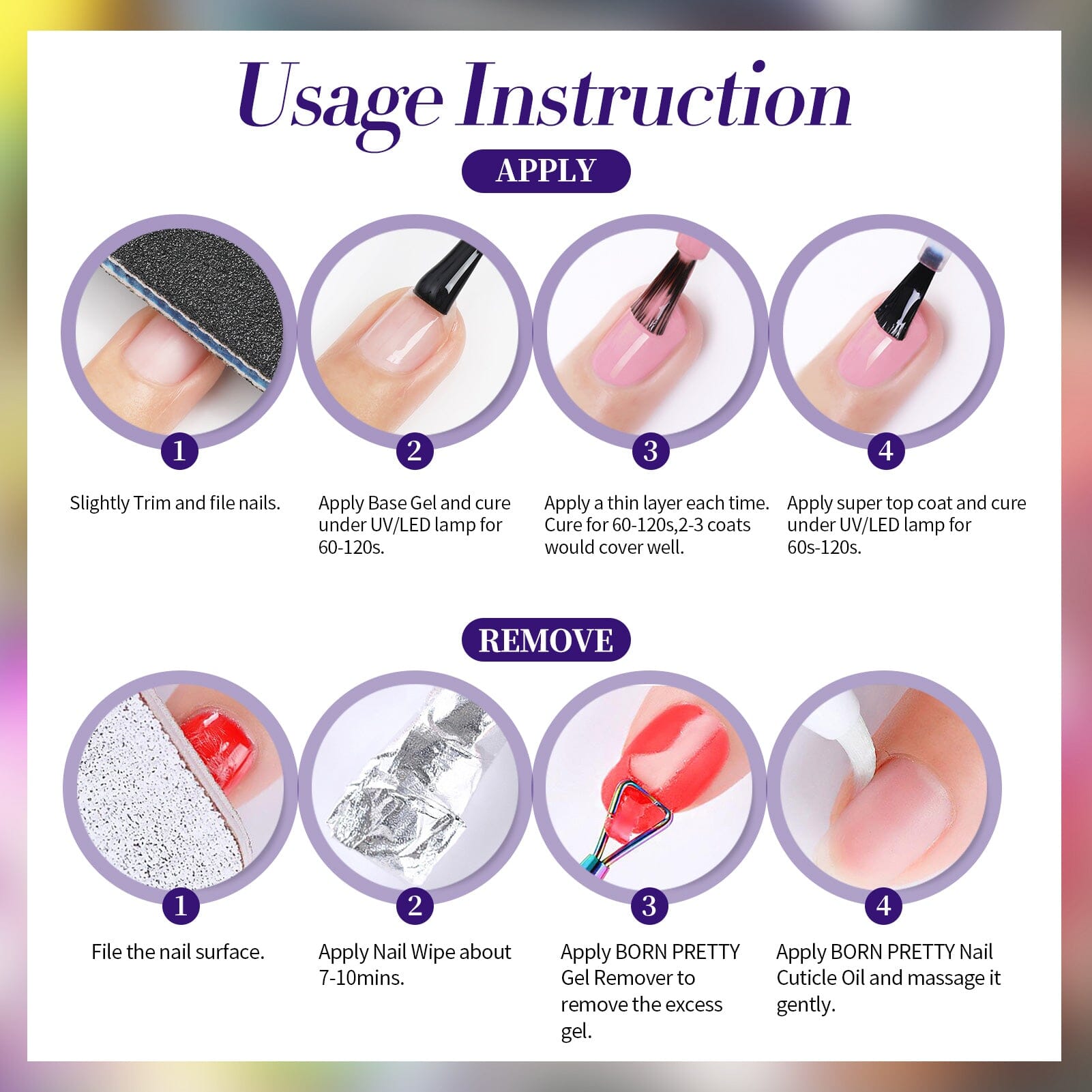 6 Colors Chameleon Nail Gel Polish S24 Infinity 7ml Gel Nail Polish BORN PRETTY 