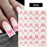 French Bowknot 3D Nail Sticker NS225 Nail Sticker No Brand Pink 