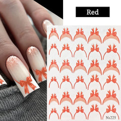 French Bowknot 3D Nail Sticker NS225 Nail Sticker No Brand Red 
