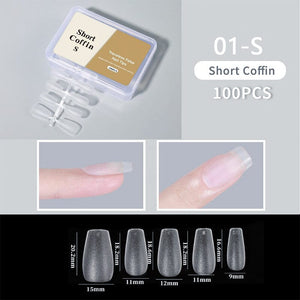 100pcs/box Matte Clear False Nail Tips Nail Tips No Brand 01 