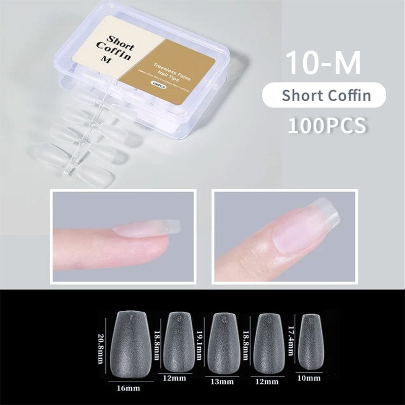 100pcs/box Matte Clear False Nail Tips Nail Tips No Brand 10 