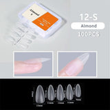 100pcs/box Matte Clear False Nail Tips Nail Tips No Brand 12 