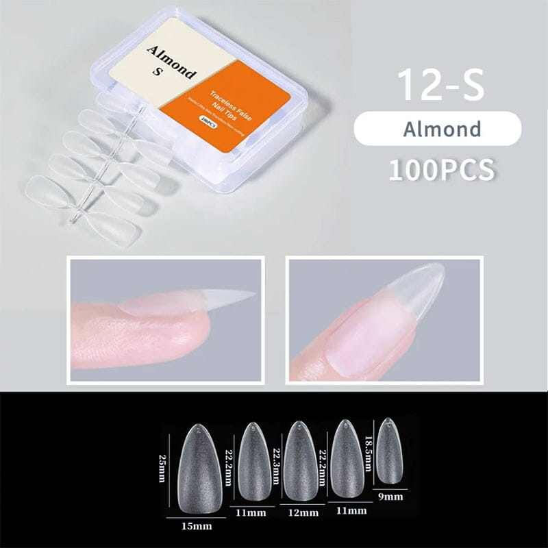 100pcs/box Matte Clear False Nail Tips Nail Tips No Brand 12 