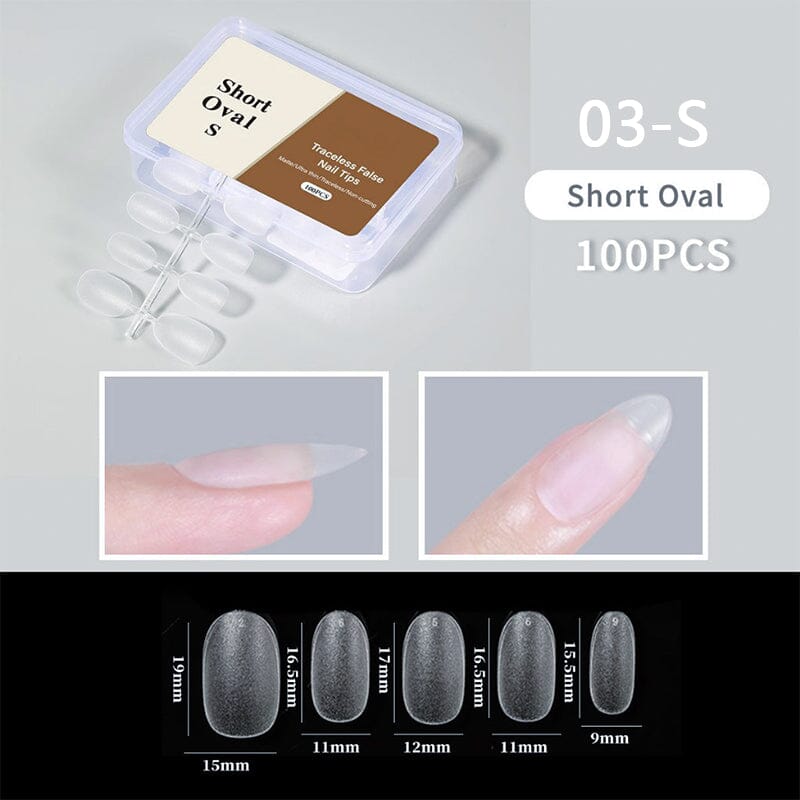 100pcs/box Matte Clear False Nail Tips Nail Tips No Brand 03 