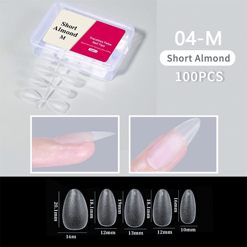 100pcs/box Matte Clear False Nail Tips Nail Tips No Brand 04 
